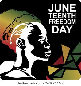 Independence Day June 19. Vector illustration of African-American Independence Day, June 19.