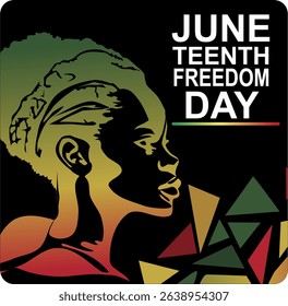 Independence Day June 19. Vector illustration of African-American Independence Day, June 19.