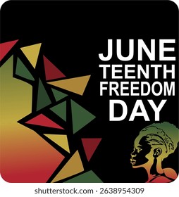 Independence Day June 19. Vector illustration of African-American Independence Day, June 19.