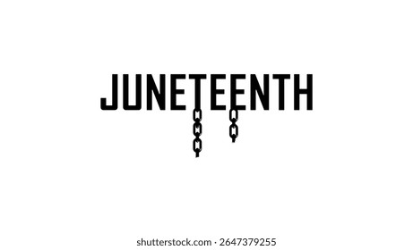 Independence Day Juneteenth, black isolated silhouette