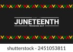 Independence Day Juneteenth. Emancipation or Freedom Day. A celebration of American history. Vector illustration