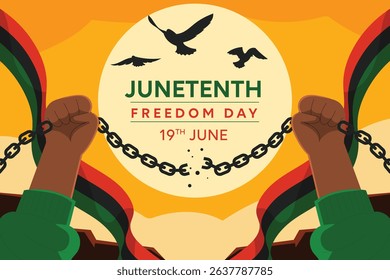 Independence Day Juneteenth. Emancipation or Freedom Day. A celebration of American history. Vector illustration