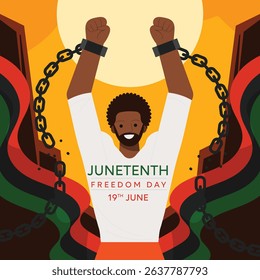 Independence Day Juneteenth. Emancipation or Freedom Day. A celebration of American history. Vector illustration