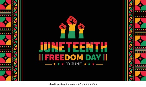 Independence Day Juneteenth. Emancipation or Freedom Day. A celebration of American history. Vector illustration