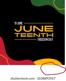 Independence Day Juneteenth. Emancipation or Freedom Day. A celebration of American history. Vector illustration. Juneteenth Freedom Day banner. June 19. African-American history and heritage.