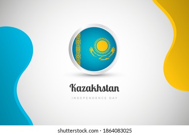 Independence day of Kazakhstan country with country flag geometric greeting background