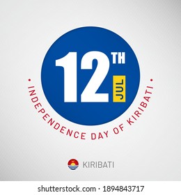 Independence day in Kiribati celebration on 12th July, Artistic typographic background for social media website promotion svg