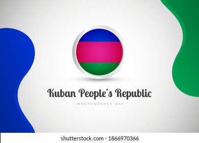 Independence day of Kuban Peoples Republic country with country flag geometric greeting background
