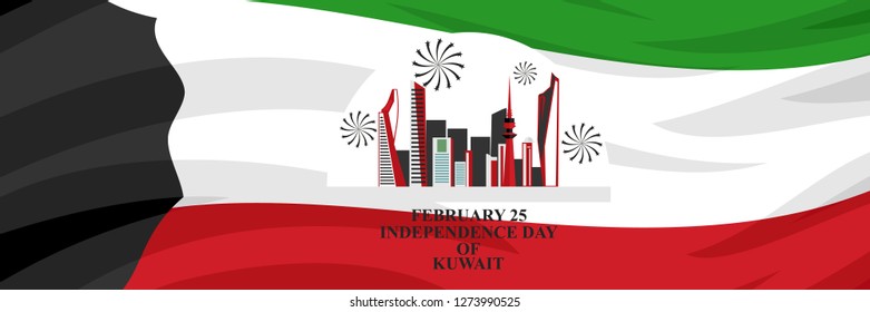 Independence day of Kuwait vector illustration. Suitable for greeting card, poster and banner.