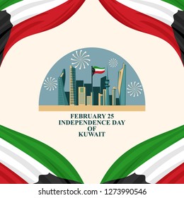 Independence day of Kuwait vector illustration. Suitable for greeting card, poster and banner.