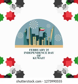 Independence day of Kuwait vector illustration. Suitable for greeting card, poster and banner.