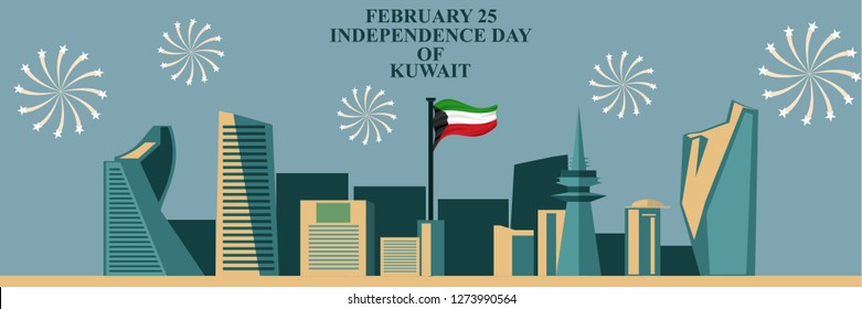 Independence day of Kuwait vector illustration. Suitable for greeting card, poster and banner.