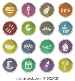 Independence day label icons for web