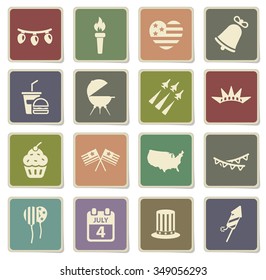 Independence day label icons for web