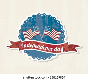 independence day label over  beige background. vector