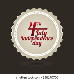 independence day label over gray background. vector