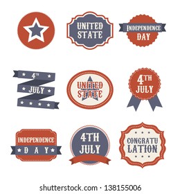 independence day labels over white background. vector