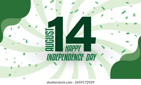 Diseño del día de la independencia con las olas verdes, fondo, diseño del Anuncio