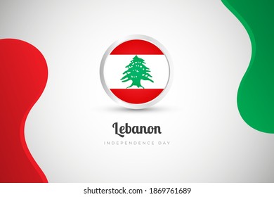 Independence day of Lebanon country with country flag geometric greeting background