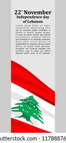 independence day of Lebanon Vector Illustration. Suitable for greeting card, poster and banner.