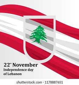 independence day of Lebanon Vector Illustration. Suitable for greeting card, poster and banner.