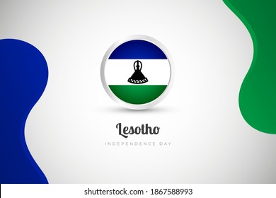 Independence day of Lesotho country with country flag geometric greeting background