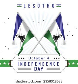 Independence Day of Lesotho with Flag