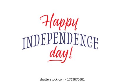 Independence Day lettering design. 4th of July vector illustration. United States national celebration.