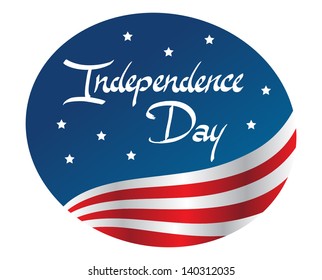 'Independence Day' lettering on flag of the United States