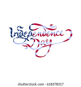 Independence Day Lettering text vector illustration. Fourth of july. Greeting patriotic card.