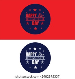 INDEPENDENCE DAY LOGO DESIGN FOR T-SHIRT.VECTOR DESIGN TEMPLATE.