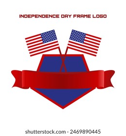 Independence Day logo frame design for title text template vector illustration.