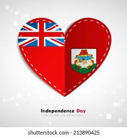 Independence Day. Love of country. In the form of a paper heart. Use for brochures, printed materials, logos, signs... National. Valentine. Vector Icon. Image. Picture. Bermuda flag