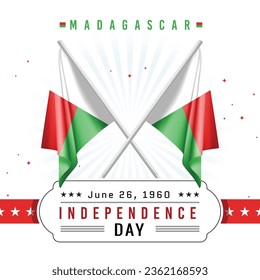 Independence Day of Madagascar with Flag