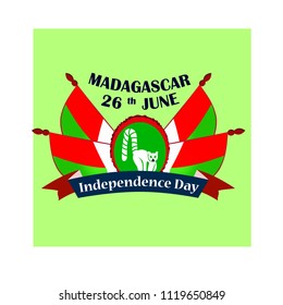 Independence Day of Madagascar, vector illustration with national flags