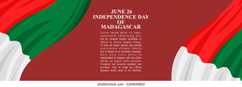 Independence Day of Madagascar vector illustration. Suitable for greeting card, poster and banner.
