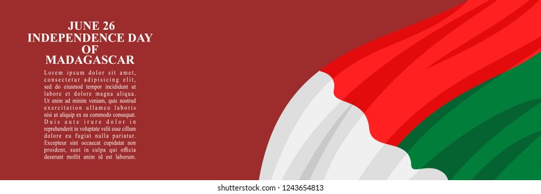 Independence Day of Madagascar vector illustration. Suitable for greeting card, poster and banner.