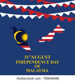 Independence day of malaysia vector illustration