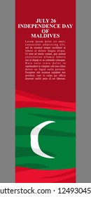 Independence Day of Maldives vector illustration. Suitable for greeting card, poster and banner.