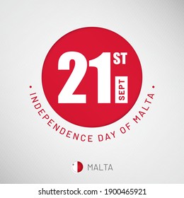 Independence day in Malta celebration on 21st September, Artistic typographic background for social media website promotion