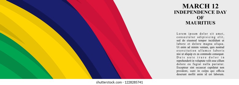 Independence Day of Mauritius vector illustration. Suitable for greeting card, poster and banner.