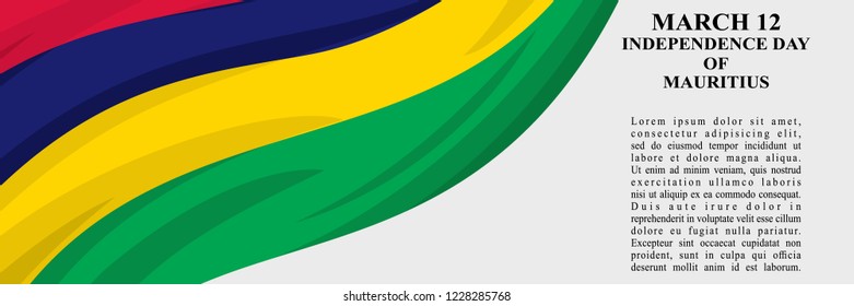 Independence Day of Mauritius vector illustration. Suitable for greeting card, poster and banner.