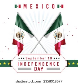 Independence Day of Mexico with Flag