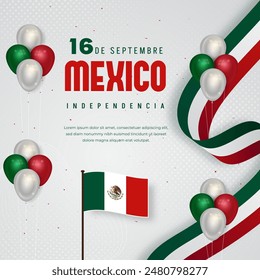 Independence day of Mexico September 16th banner. Mexico independencia da 16 de Septembre