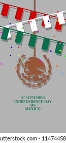 Independence Day of Mexico vector illustration. Suitable for greeting card, poster and banner.