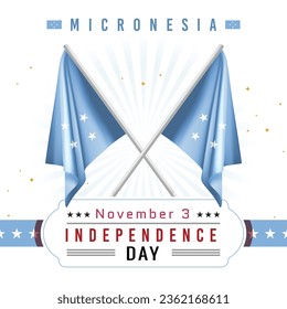 Independence Day of Micronesia with Flag