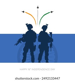 Independence Day Minimal Vector with Indian Army and Ashoka Chakra