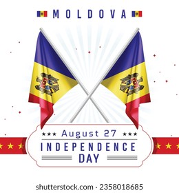 Independence Day of Moldova with Flag