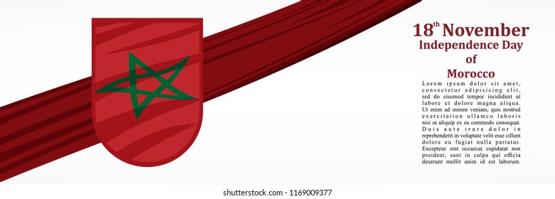 Independence Day of Morocco vector illustration. Suitable for greeting card, poster and banner.