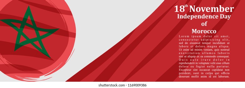 Independence Day of Morocco vector illustration. Suitable for greeting card, poster and banner.